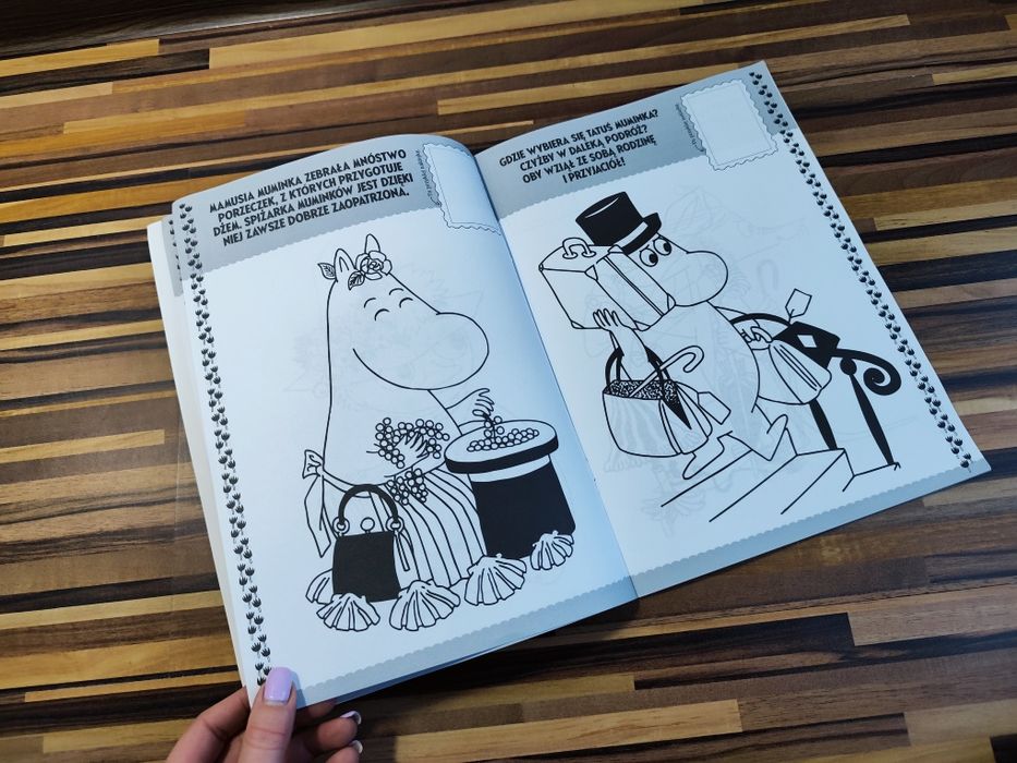 Muminki koloruj i naklejaj kolorowanka z naklejkami