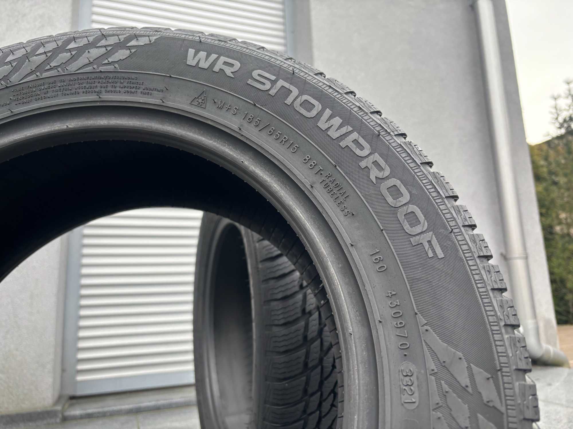 2szt zimowe 185/65R15 Nokian 8mm 2021r świetny stan! Z4068 gwar