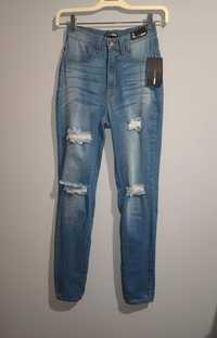 Nowe spodnie,jeansy skinny z wysokim stanem Fashion Nova S