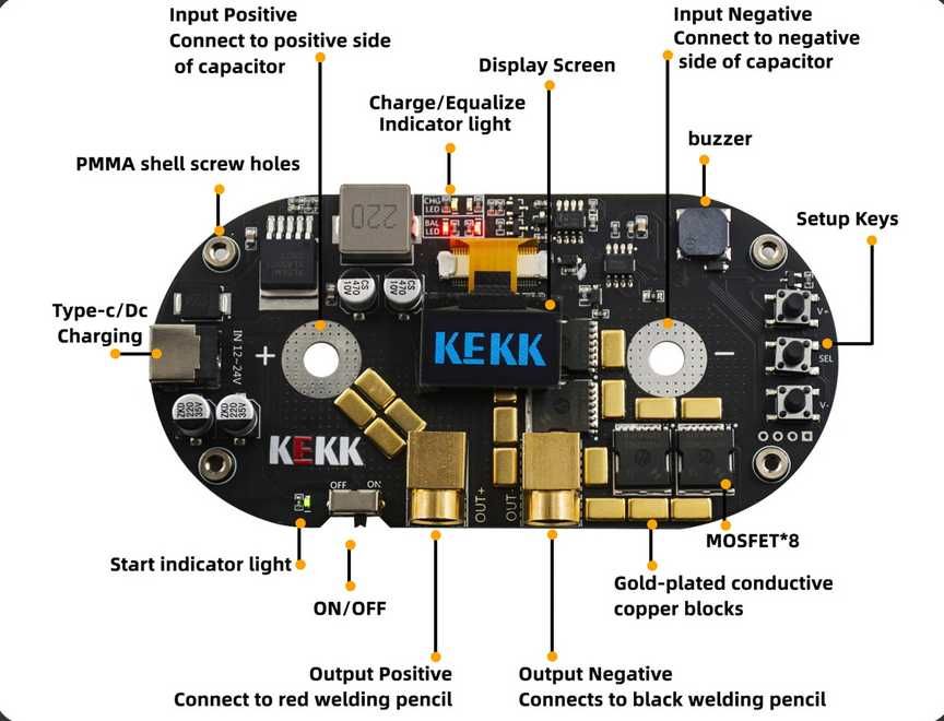 Контактная Точечная Конденсаторная сварка KEKK К7 PRO на ионисторах