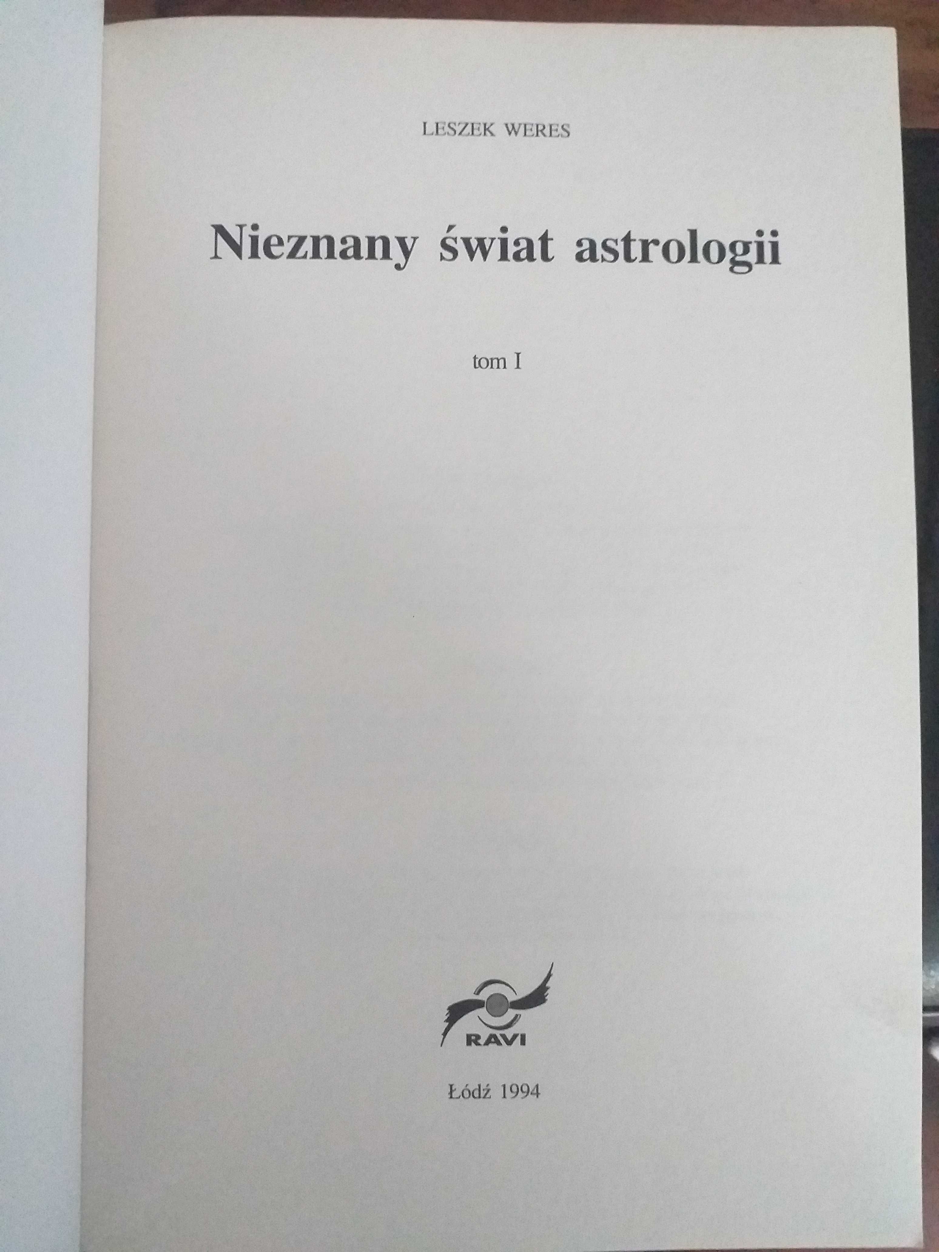 Książka "Nieznany świat astrologii" /tom 1/ Leszek Weres