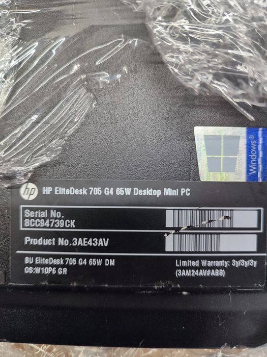 Системный блок HP EliteDesk 705 G4 DM 65W под ремонт / запчасти
