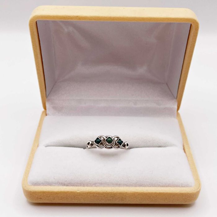 Pierścionek Warmet srebro 925 z turkusami – klasyk PRL