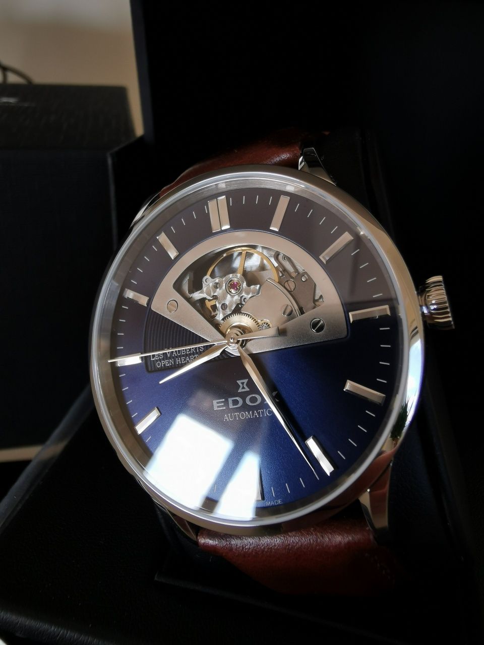 Zegarek EDOX Les Vauberts Open Heart Automatic 85014 3C1 BUIN NOWY