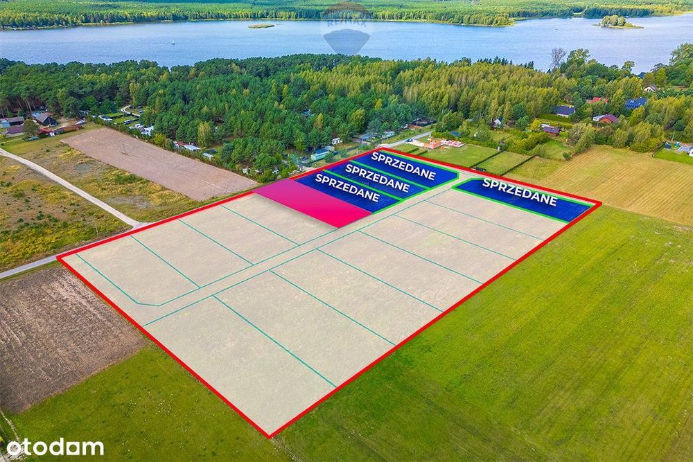 Zarzęcin 1066 m² – 600 M od Zalewu, media, asfalt