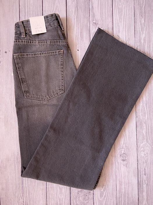 Джинси wide leg Zara сірі подовжені