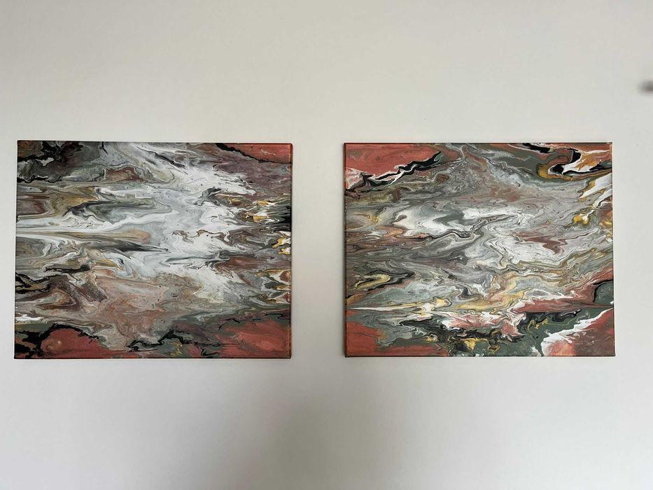 Obraz akrylowy, abstrakcja ręcznie malowany na płótnie, 40 x 50 cm