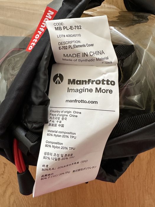 Osłona przeciwdeszczowa na aparat Manfrotto Pro-light