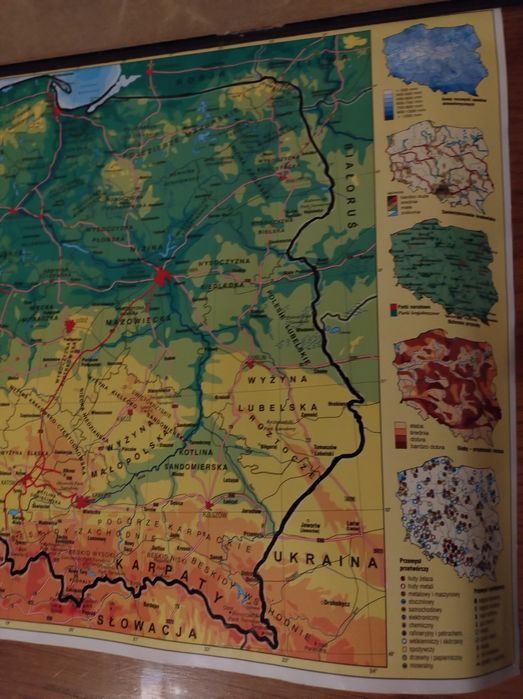 Mapa fizyczna Polski, układ okresowy pierwiastków