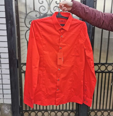 Рубашка мужская Hugo Boss SLIM FIT L 50-52 р. красная