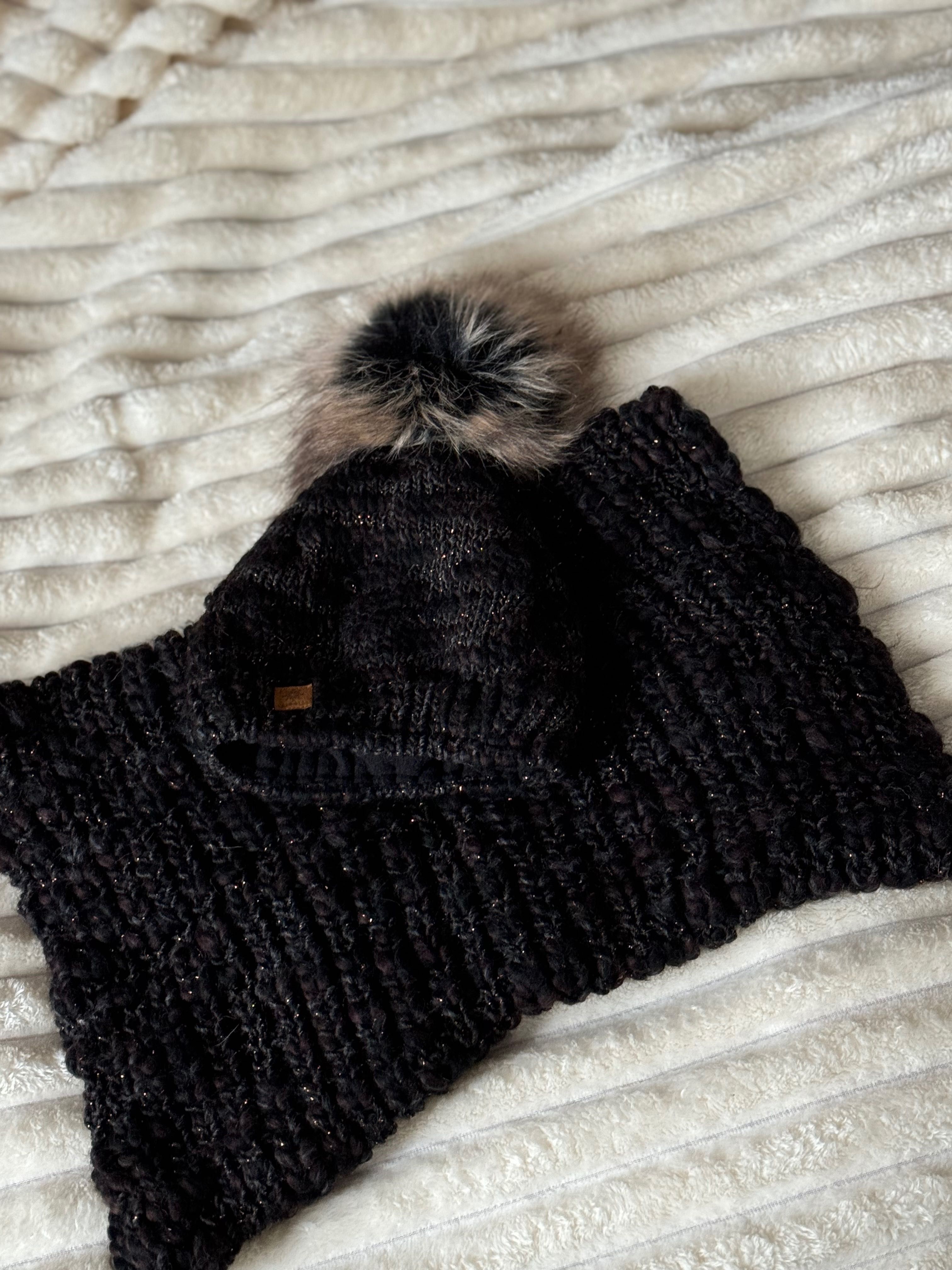 Czapka komin brązowe czekoladowe Woolk wełna alpaka