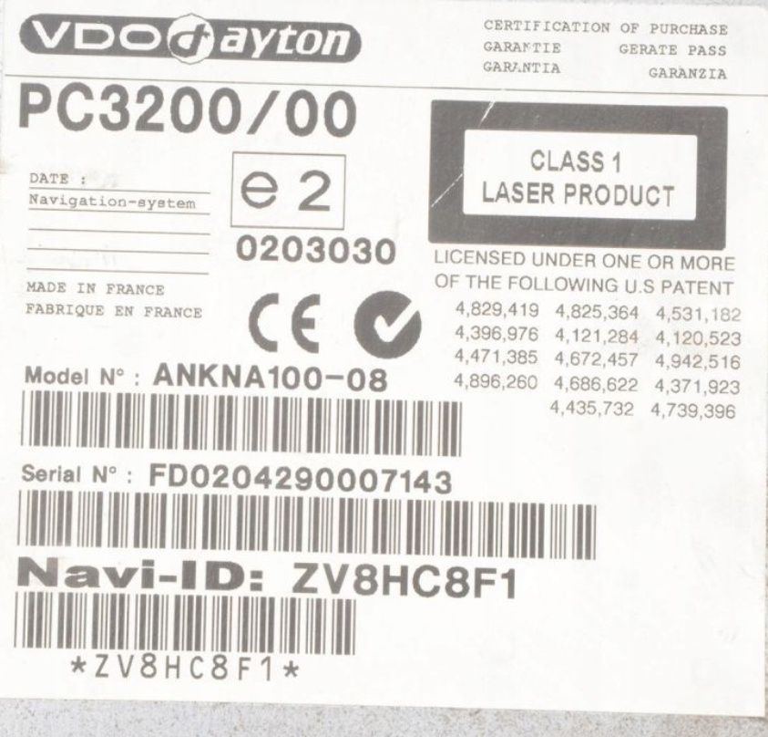 VDO Dayton Ankra nawigacja Saab Volvo  czytnik plyt