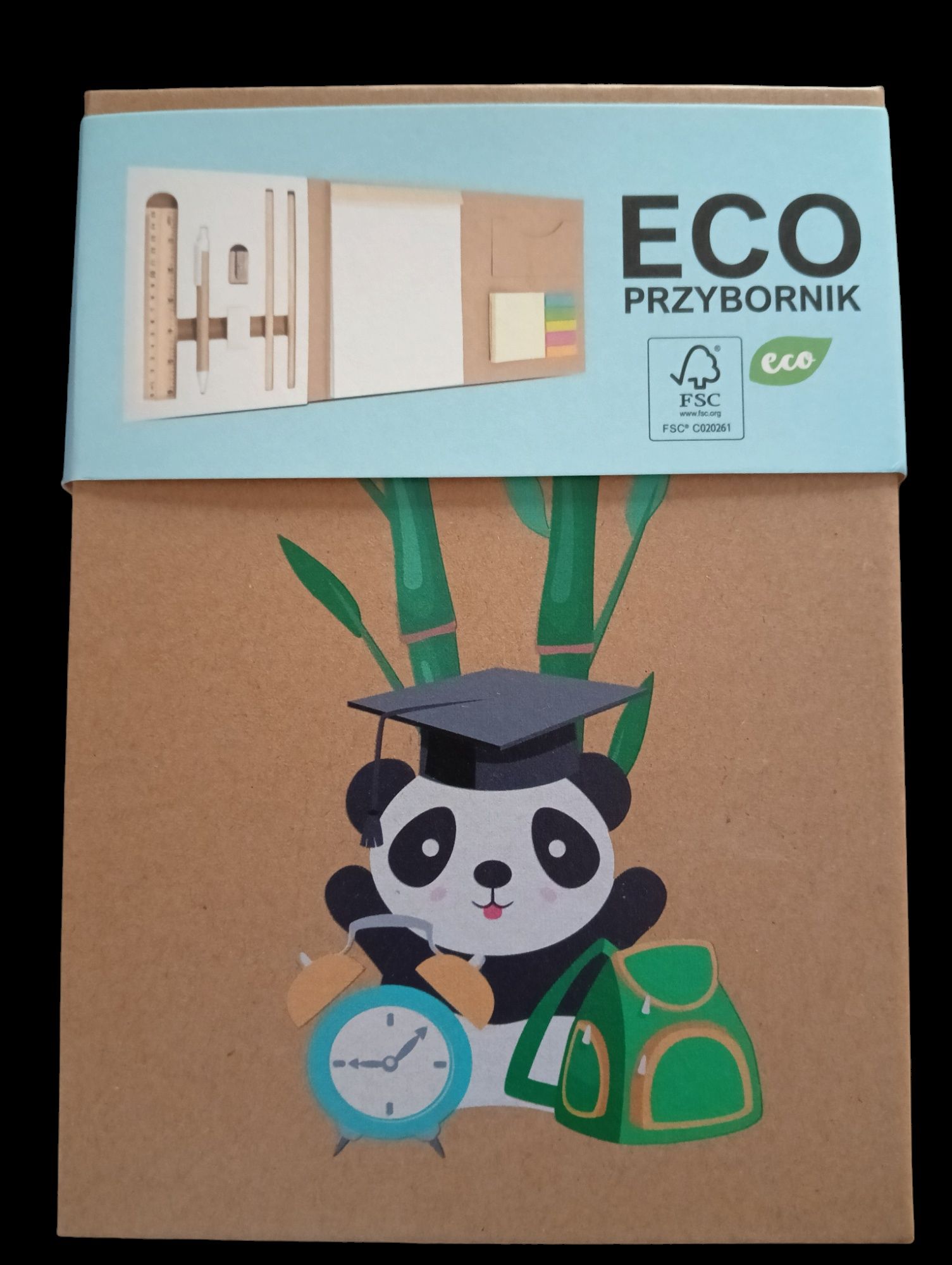 Przybornik notes Eco Panda zeszyt prezent na zakończenie roku szkolneg