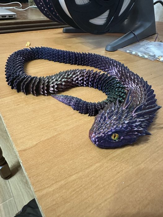 3D Змея-дракон | Гибкая игрушка, декор, подарок