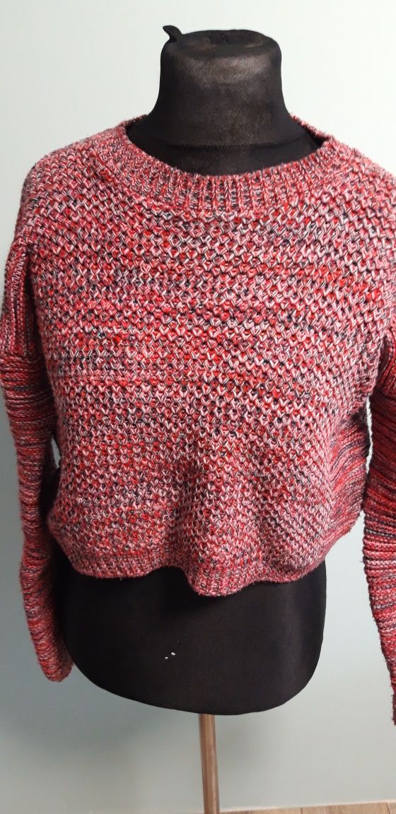 Boohoo kolorowy krótki sweter S M
