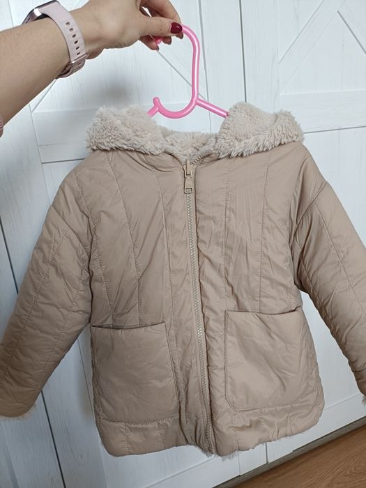 Futerko kurteczka 2w1 Zara 104 beżowa  zamek kaptur