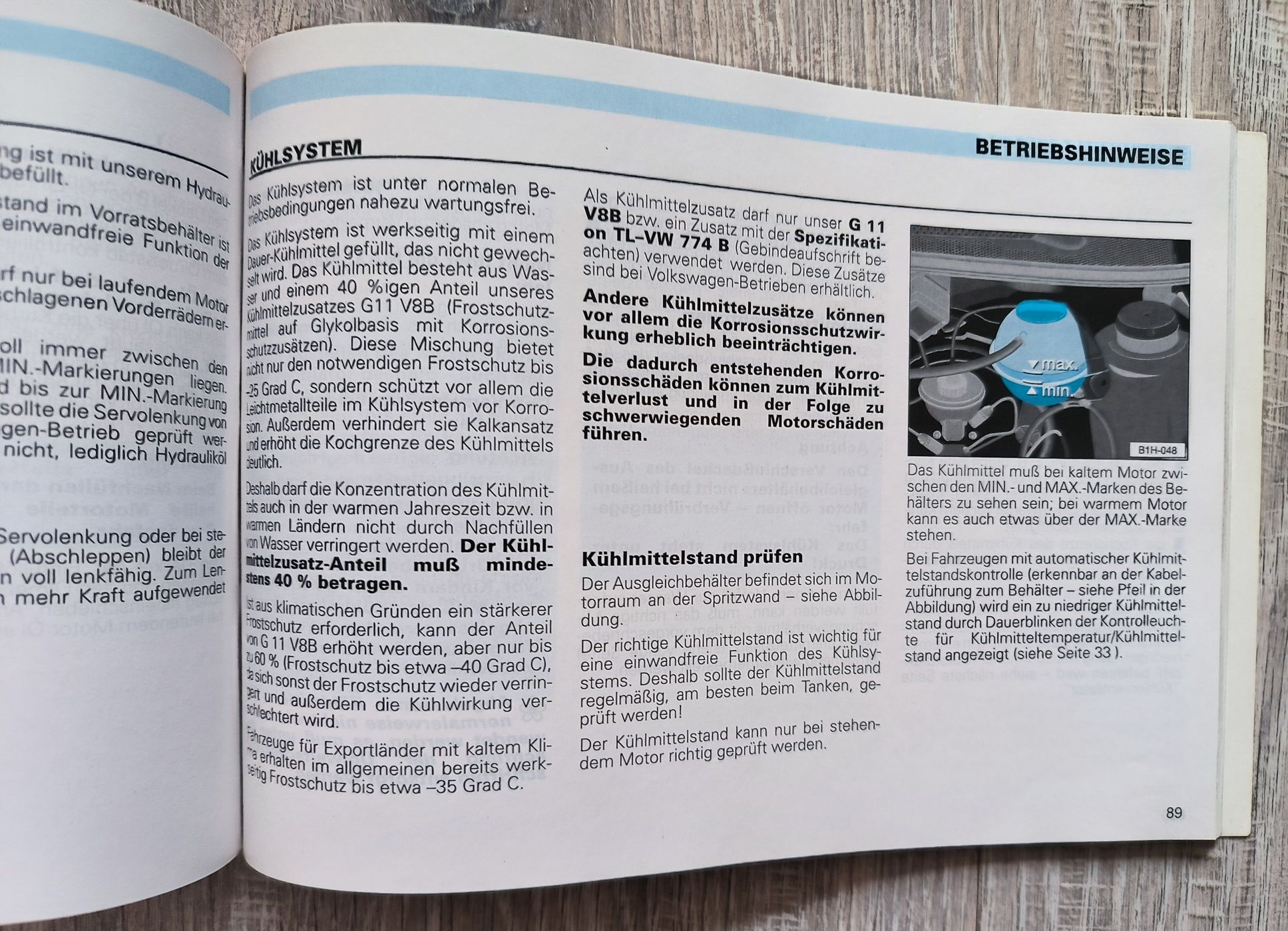 Instrukcja obsługi Volkswagen Golf III fabryczna z 1991 roku