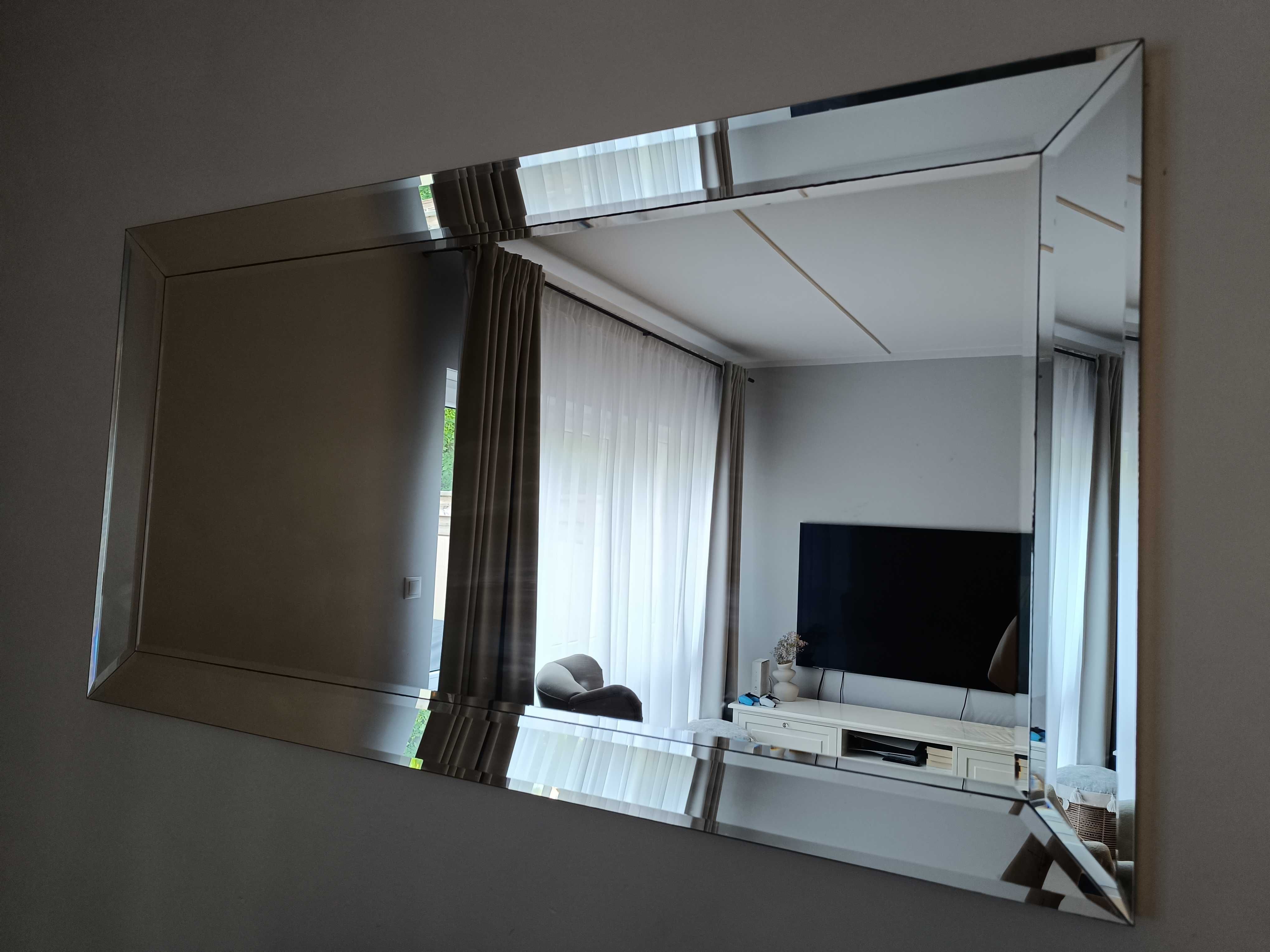 Lustro w lustrzanej ramie fazowane  150 x 80 styl glamour