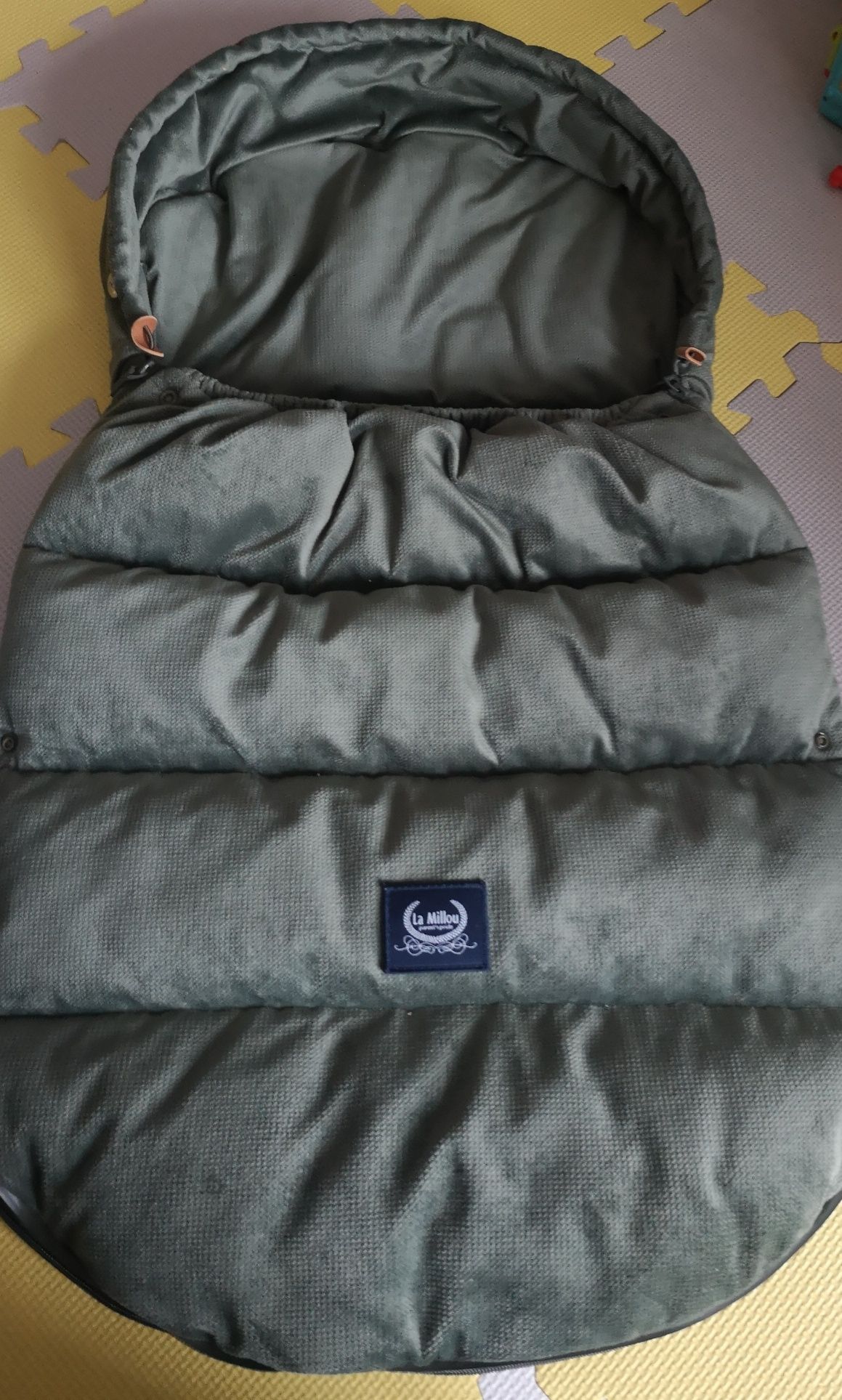 La Millou duży śpiworek do wózka XXL combo multi KHAKI kolekcja velvet