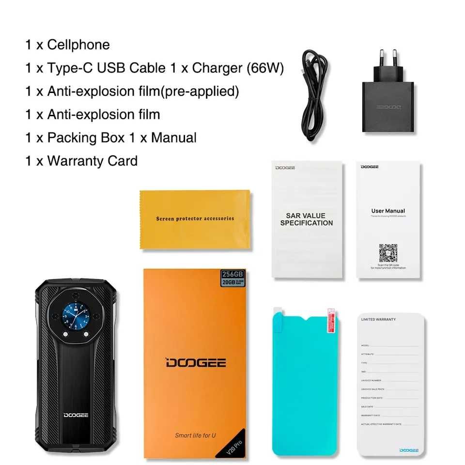 Бронесмарт. DOOGEE S110, 12+10/256 Gb, 50/24NV/16/32Mp, 10800мАч, 66W