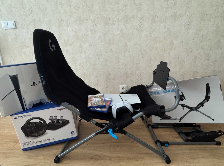 PS5 Slim Standard 1TB+Comando+Playseat+G923+GT7+GTA V - COM GARANTIA