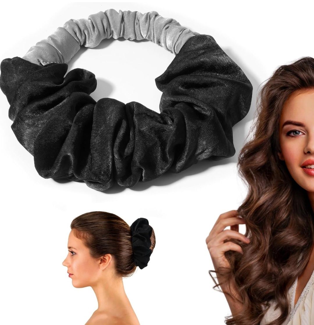 Satynowy wałek SILK BOW scrunchie do robienia loków