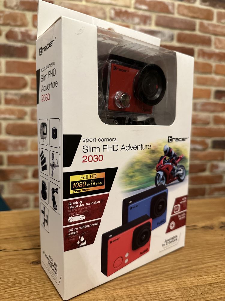 Tracer Slim FHD Adventure 2030 Red kamera sportowa Ultra HD