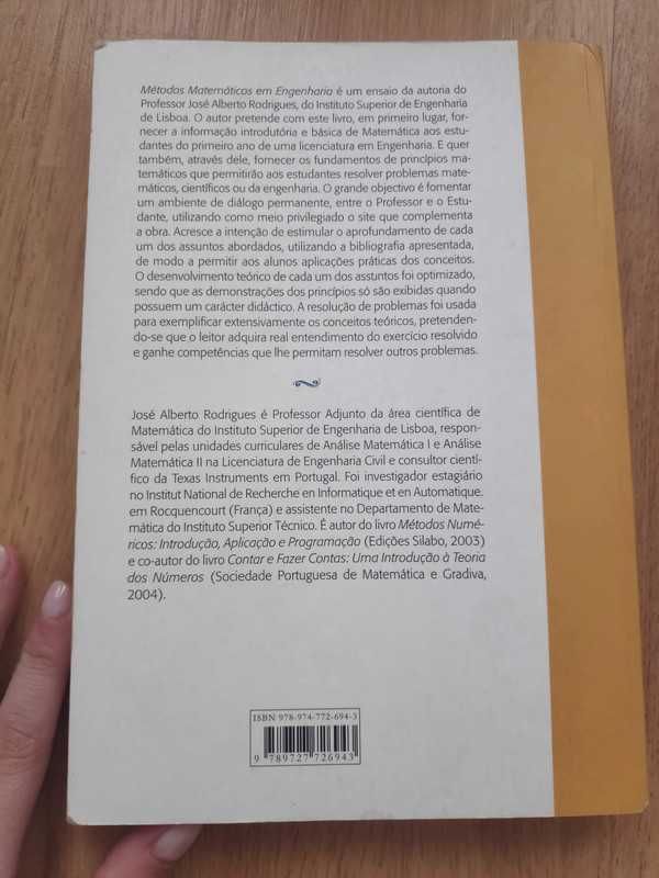 Livro Métodos Matemáticos Engenharia Modelos IR José Alberto Rodrigues