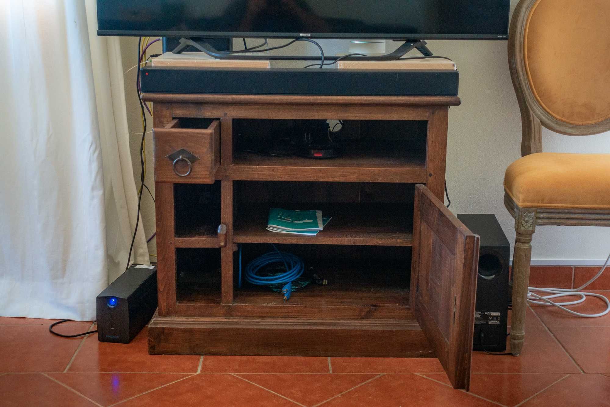 suporte para TV, madeira nobre, excelente estado