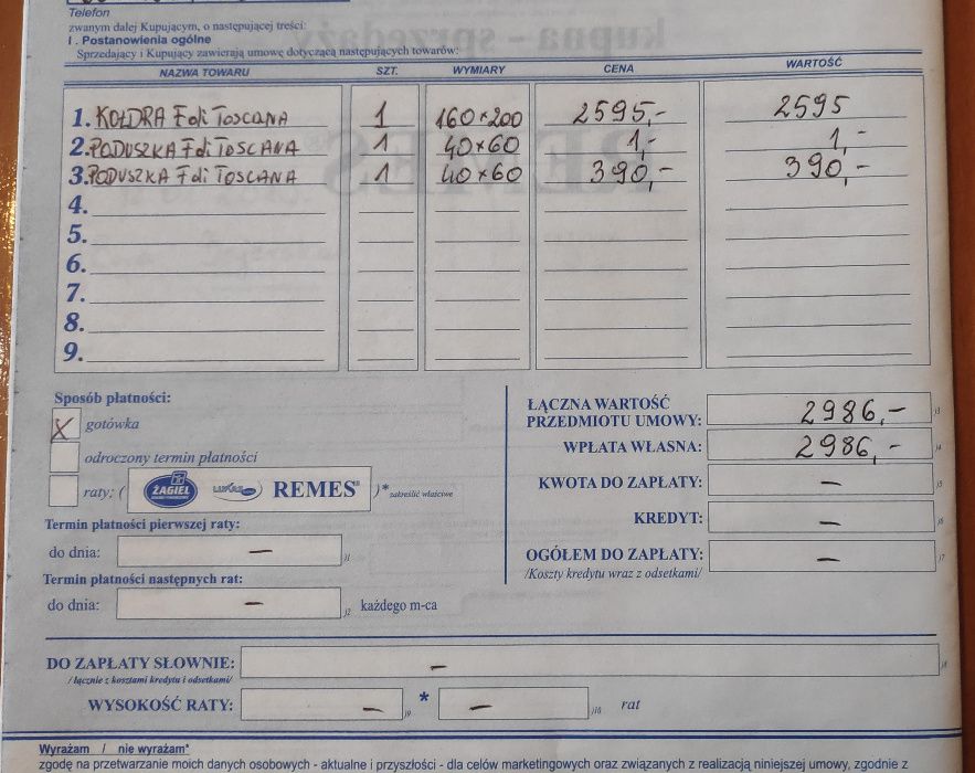 Oryginalna wełniana pościel/komplet z firmy REMES