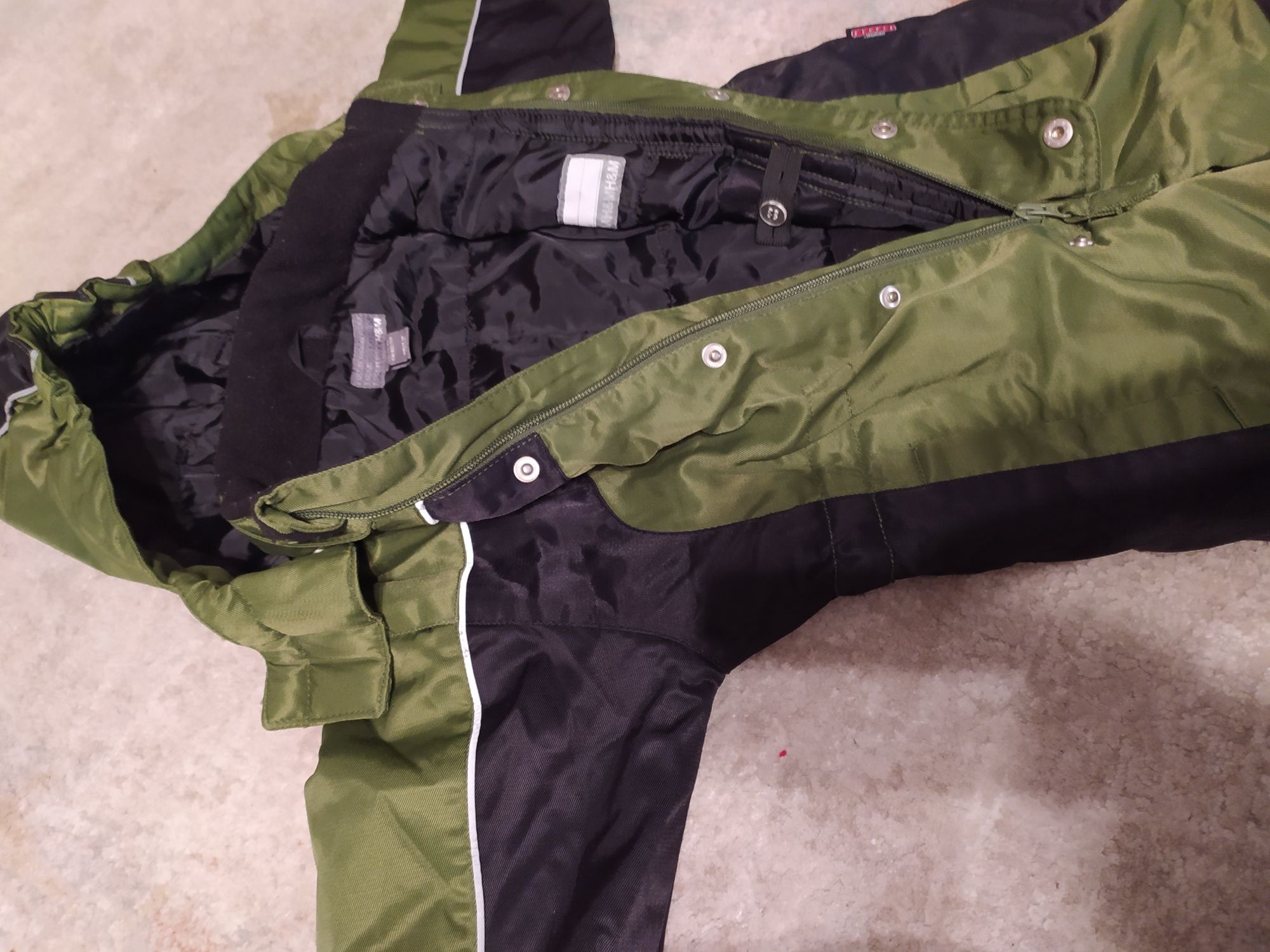 Kombinezon zimowy 92 czarno zielony H&M