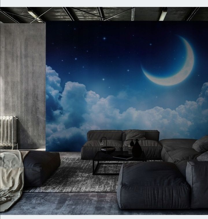 Fototapeta 3d gwiazdy księżyc chmury 400 x 280