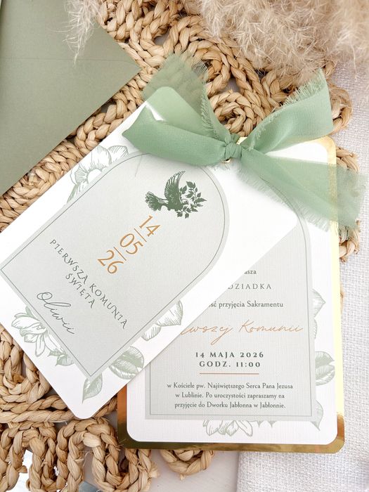 Zaproszenia na pierwszą komunię komunijne na chrzest