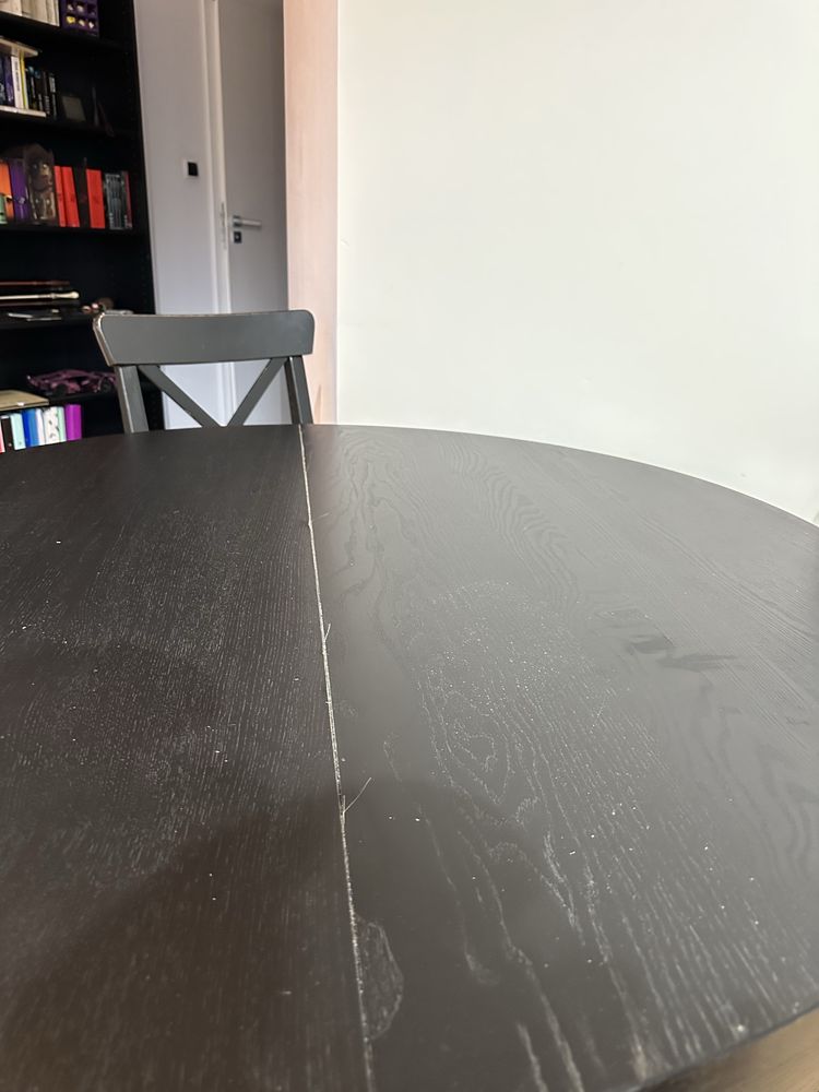 Okrągły, rozkładany stół z IKEA + 4 krzesła