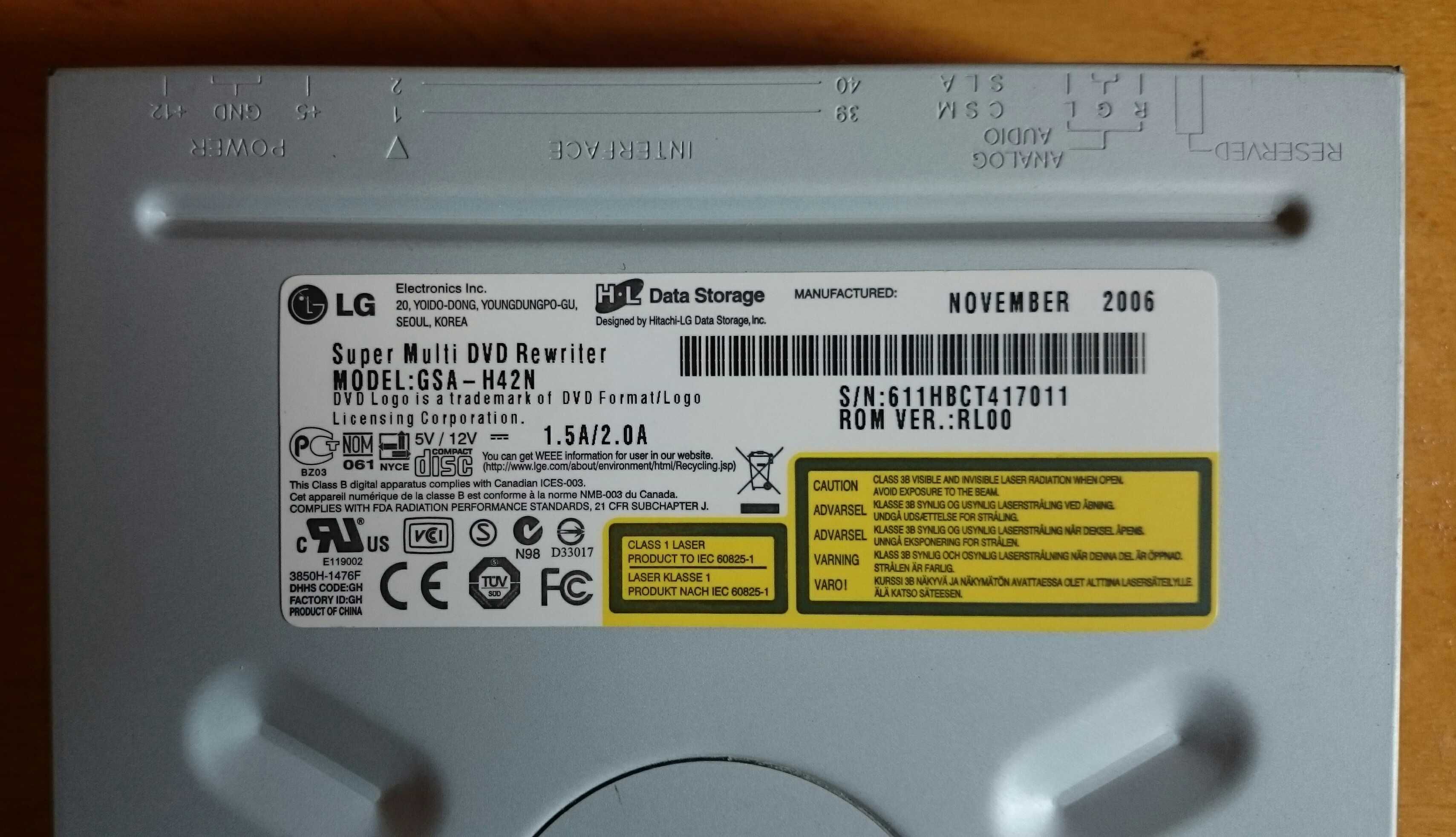Дисковод, DVD ROM - LG gsa - s42n