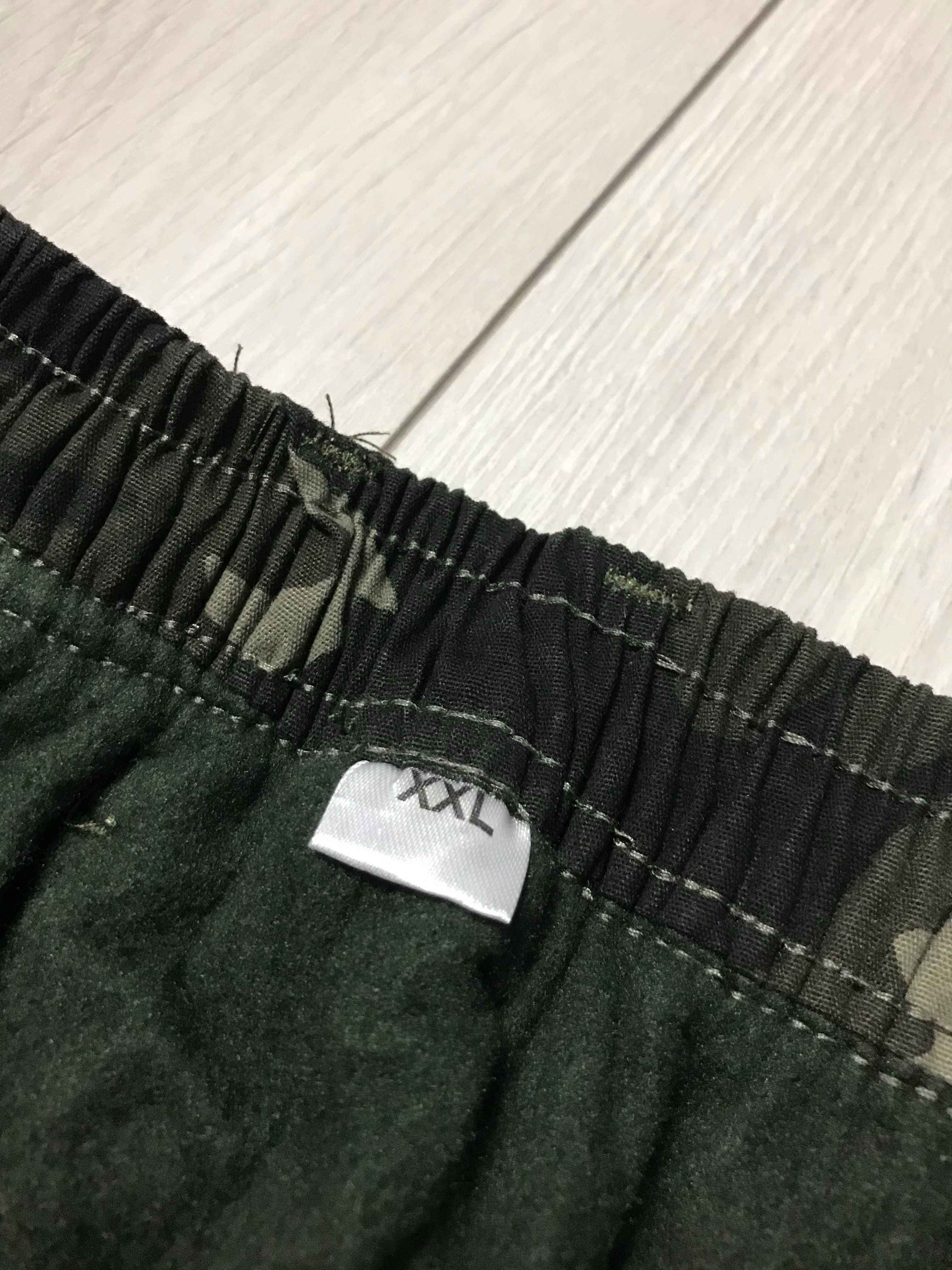 NOWE (2XL) Spodnie męskie bojówki wojskowe ocieplane polarem