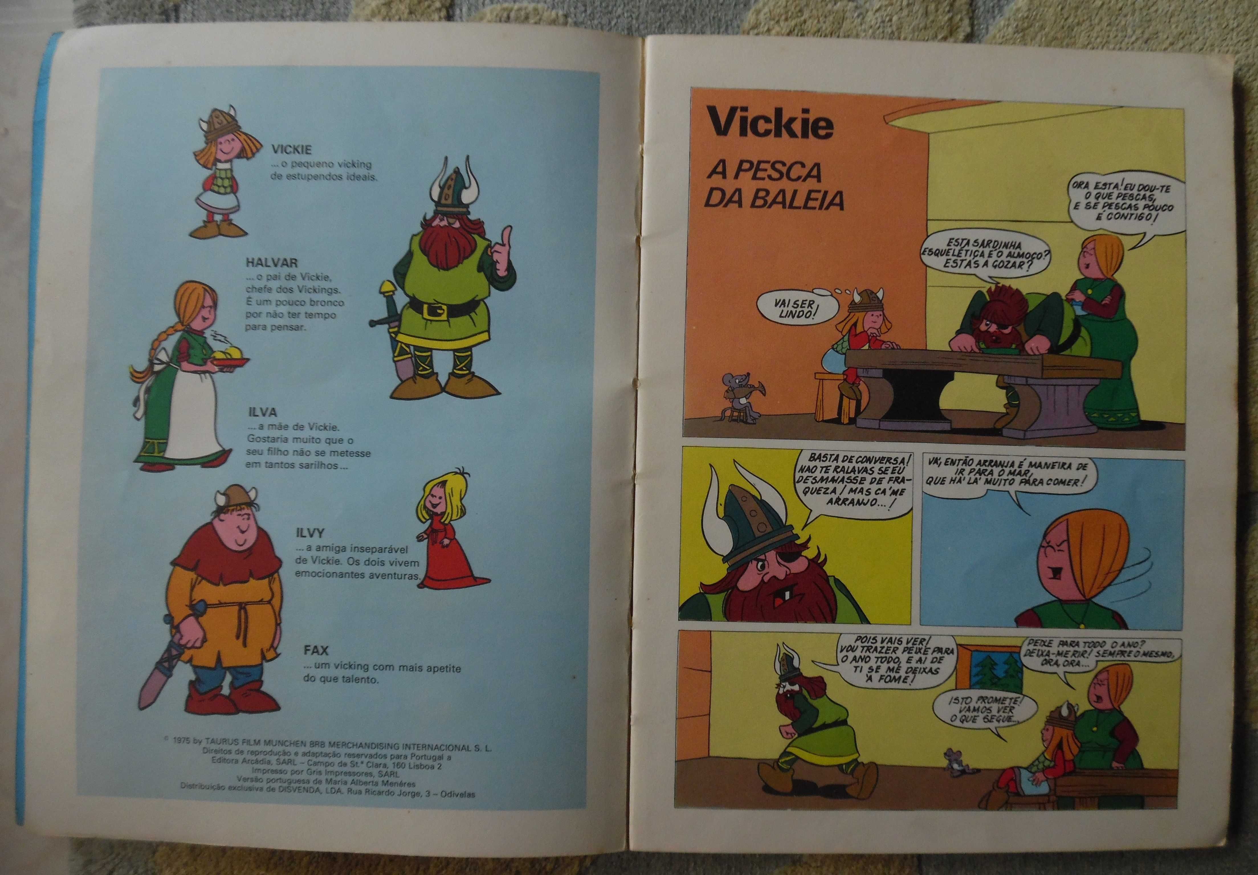 Livro Vikie o Viking Edição Portuguesa 1975 BD Capa Mole