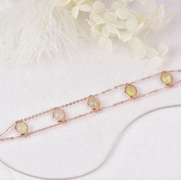 Bransoletka pozłacana z opalami  unikat 17ct. Certyfikat