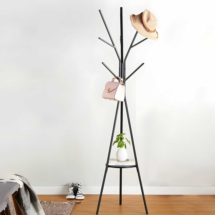 Wieszak Stojący PODŁOGOWY Metalowy CZARNY LOFT 9 Haczyków 180cm NOWY