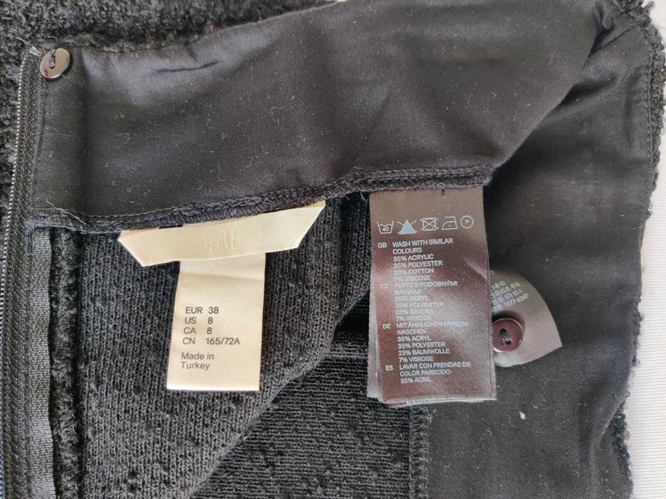 Saia Lápis Inverno Preta Midi Malha Texturizada Black Pencil Skirt 38