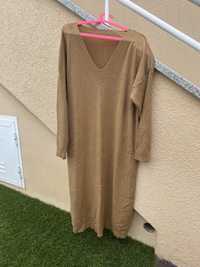 Vestido em malha camel