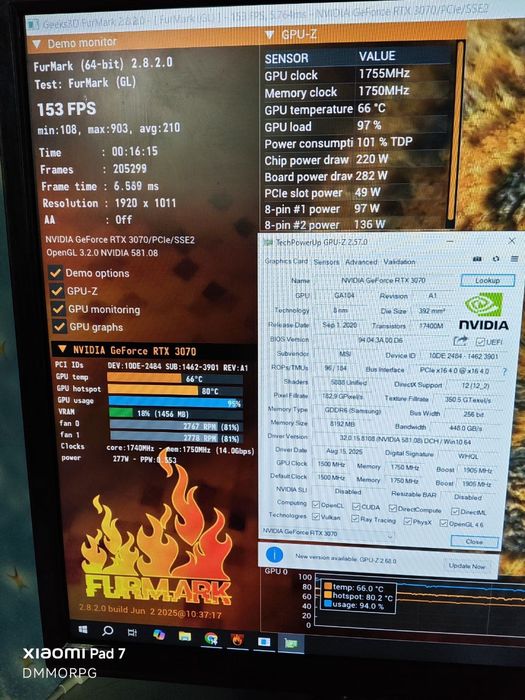 Продам MSI rtx 3070 Suprim X