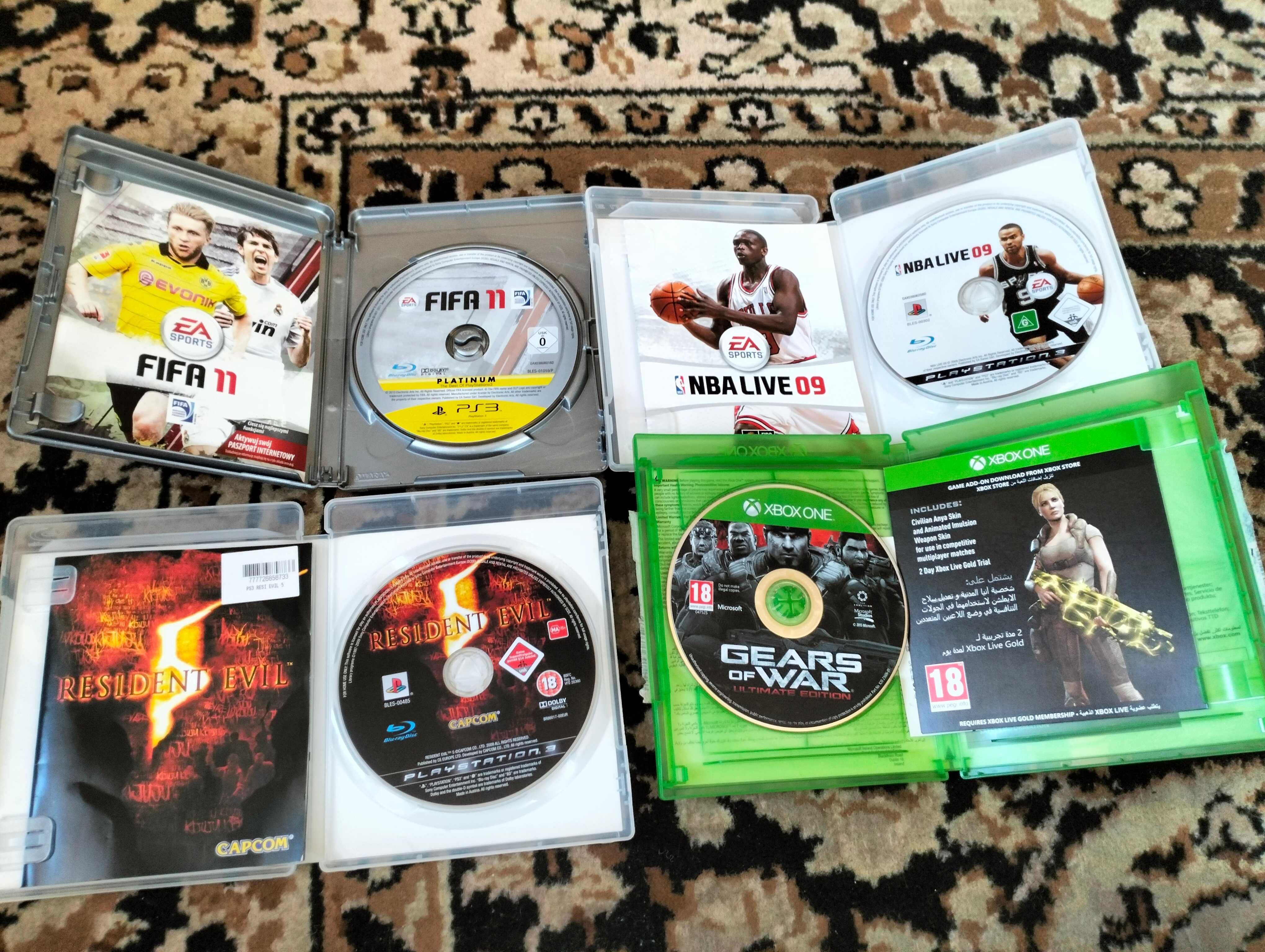 Gear of War Ultimatum Edition Resident Evile 5 NBA 09 Fifa 11 PS3 Xbox