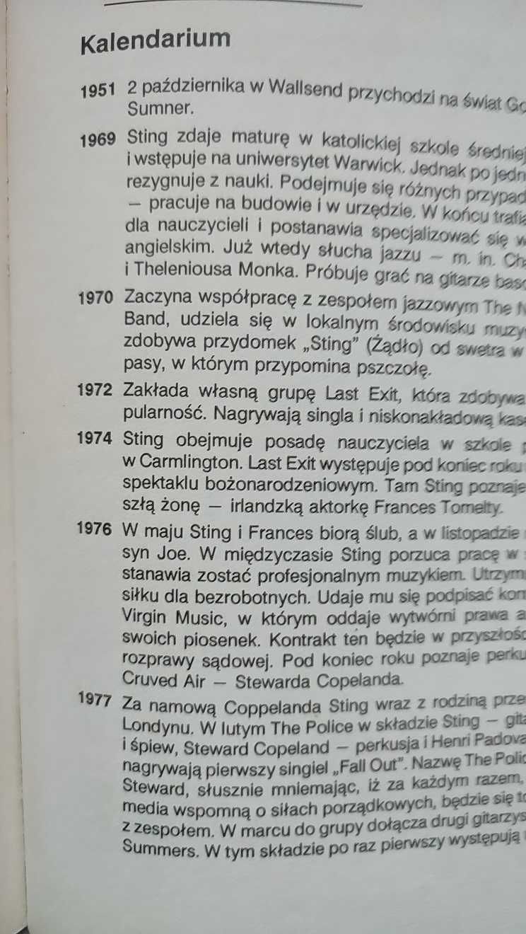 Sting - teksty i nuty piosenek