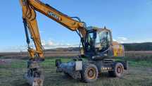 Roboty ziemne Giebułtów Kraków koparka obrotowa 17T kołowa JCB JS145W