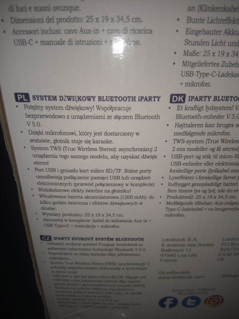 Bezprzewodowy głośnik Bluetooth iParty z mikrofonem