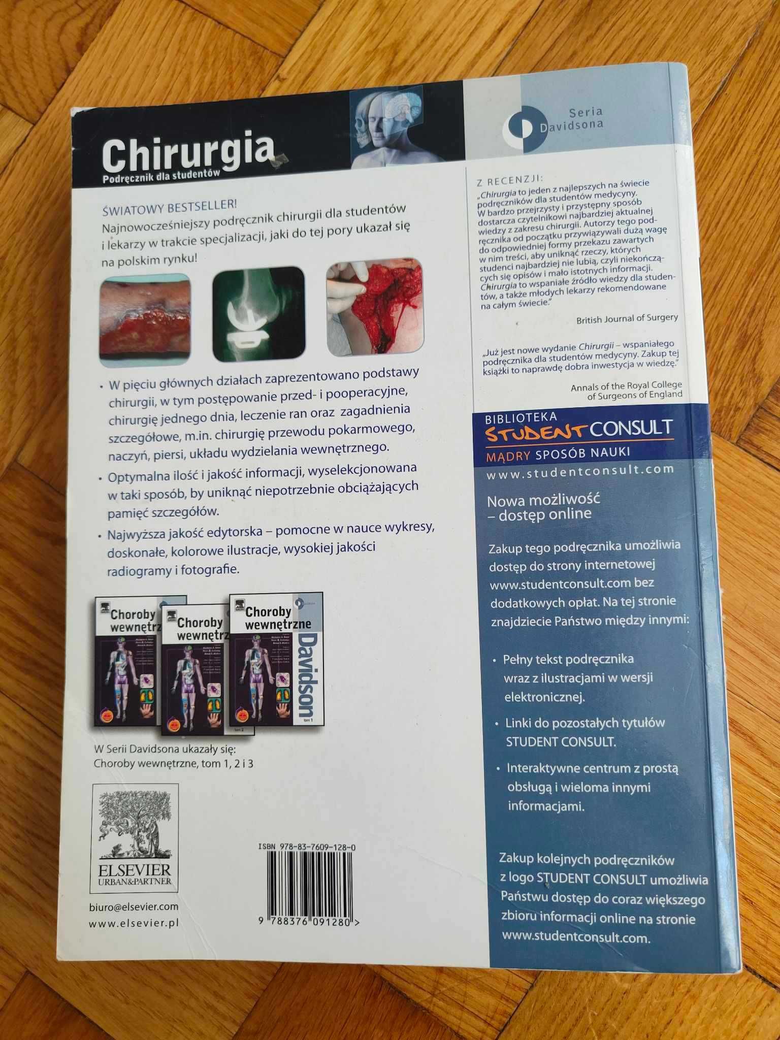 CHIRURGIA, podręcznik dla studentów, seria davidsona