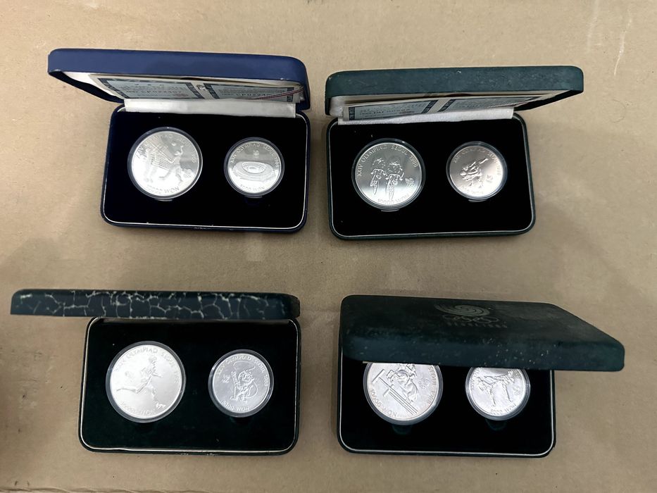 Conjunto 16 moedas prata 1988 Jogos Olímpicos de Seoul  5000/10000 Won