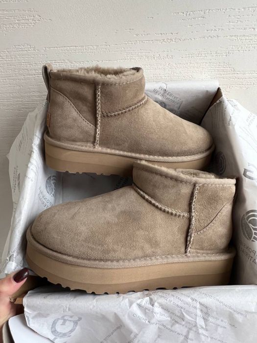 Угі зимові жіночі нат хутро Ugg Mini platform