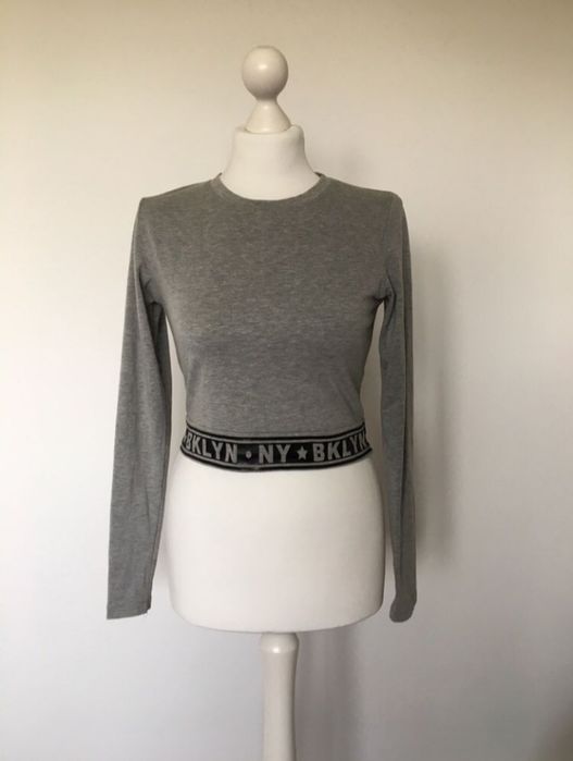 Crop top z długim rękawem S